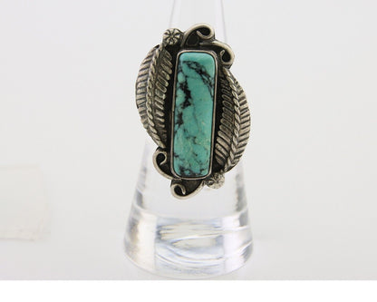 Navajo Handmade Ring 925 Silver Natural Turquoise Native Artist C.80's