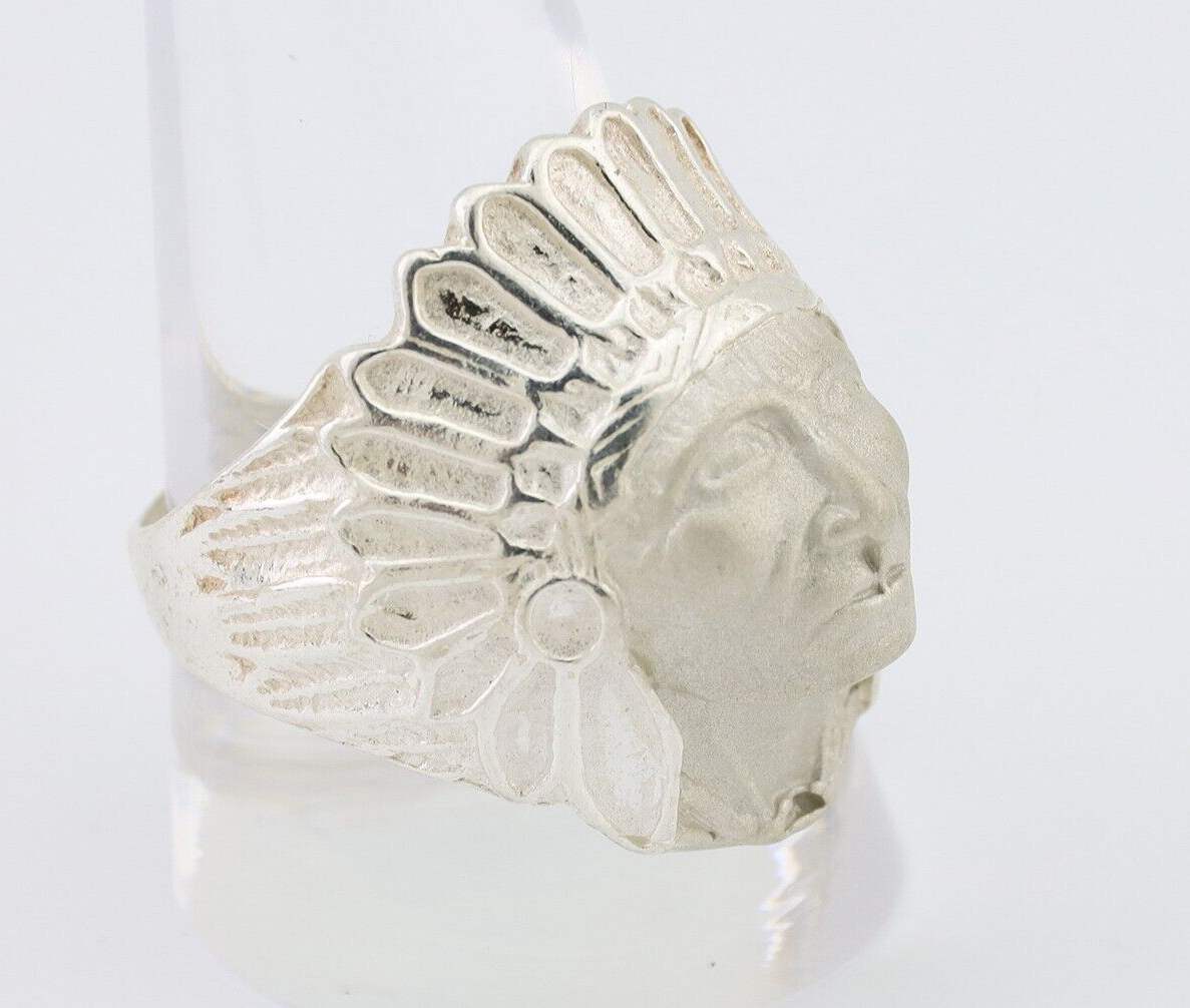 Indian Chief Ring 925 Sterling Silver SOLID CAST 925 STERLING SILVER Size 11.5