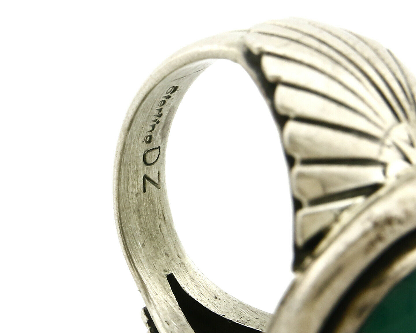 Navajo Ring .925 SOLID Silver China Mountain Turquoise Signed Doug Zachary C.80