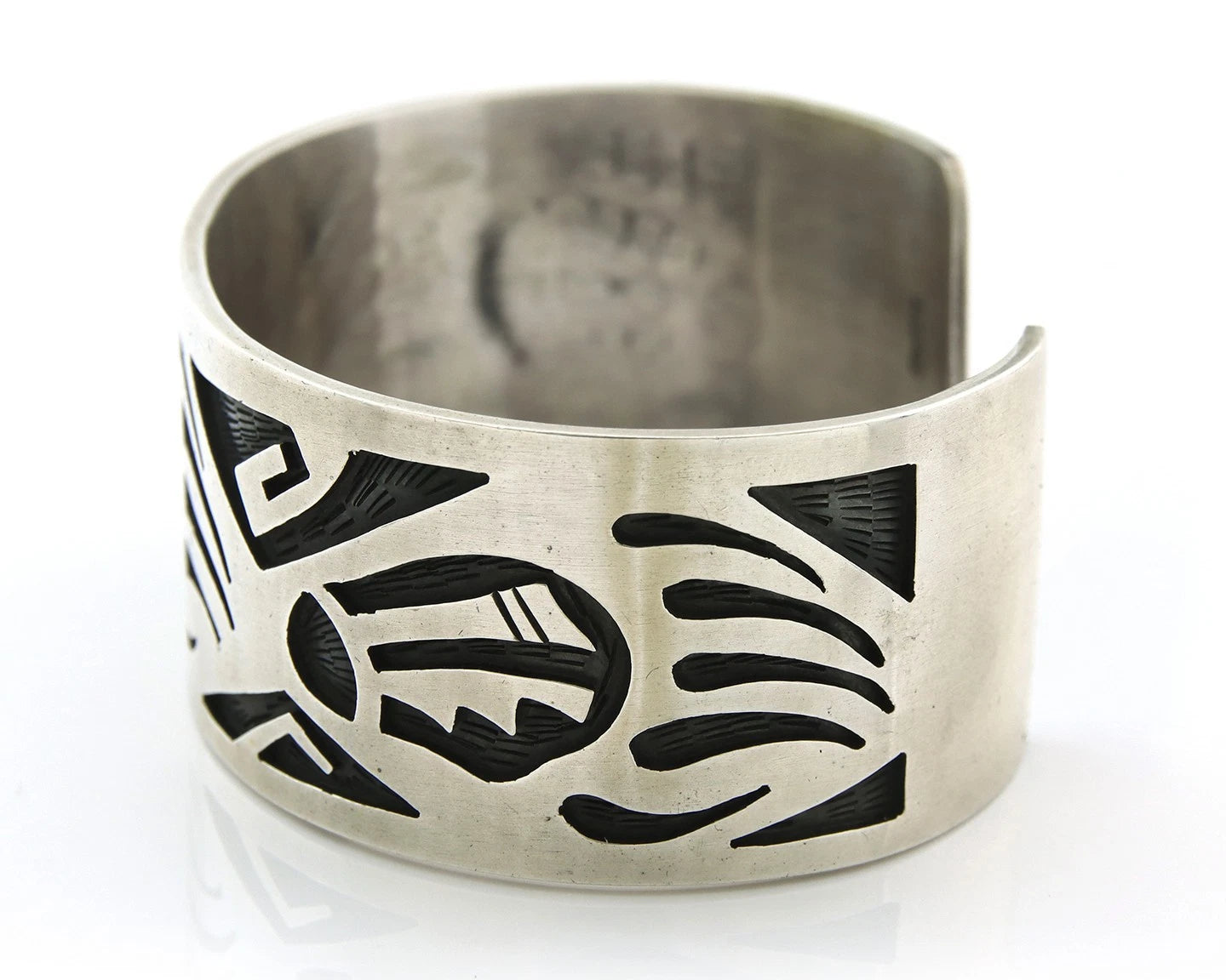 Navajo Cuff Bracelet Sterling Silver Handmade Vintage Native Artist