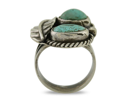 Navajo Handmade Ring 925 Silver Turquoise Native Artist C.80's
