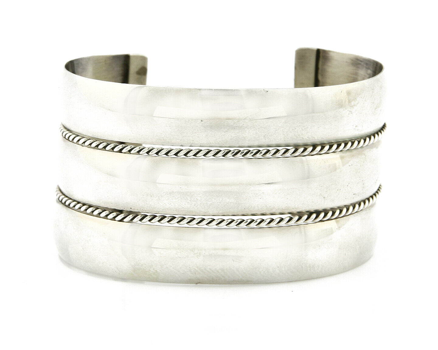 Navajo Handmade Bracelet .925 Silver TAHE 5 Row and Domed Cuff