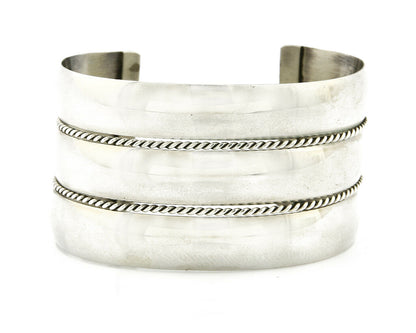 Navajo Handmade Bracelet .925 Silver TAHE 5 Row and Domed Cuff