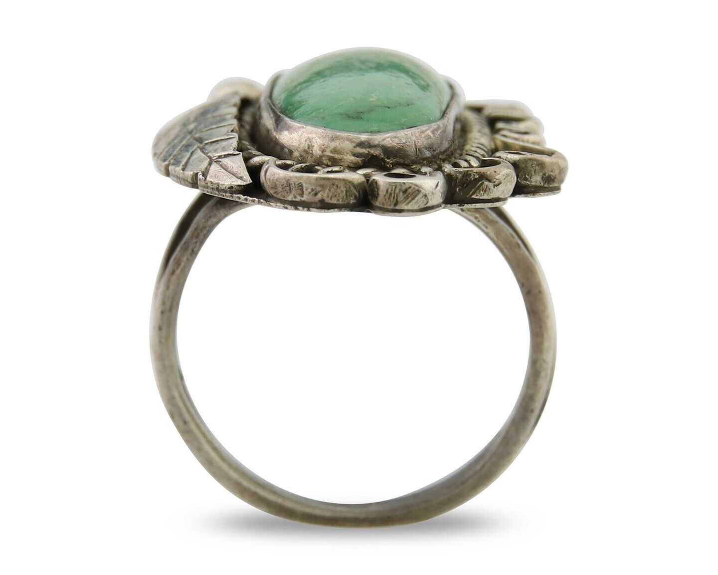 Navajo Ring .925 Sterling Blue Turquoise Artist Signed R Yazzie C.80's