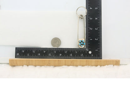 Navajo Key Chain .925 Silver Natural Turquoise Handmade Native American Artist