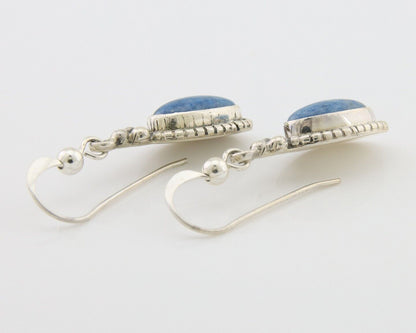 Navajo Dangle Earrings 925 Silver Natural Denim Lapis Signed Melissa Yazzie C80s