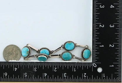 Navajo Cuff Bracelet 925 Sterling Silver Natural Turquoise Handmade Vintage