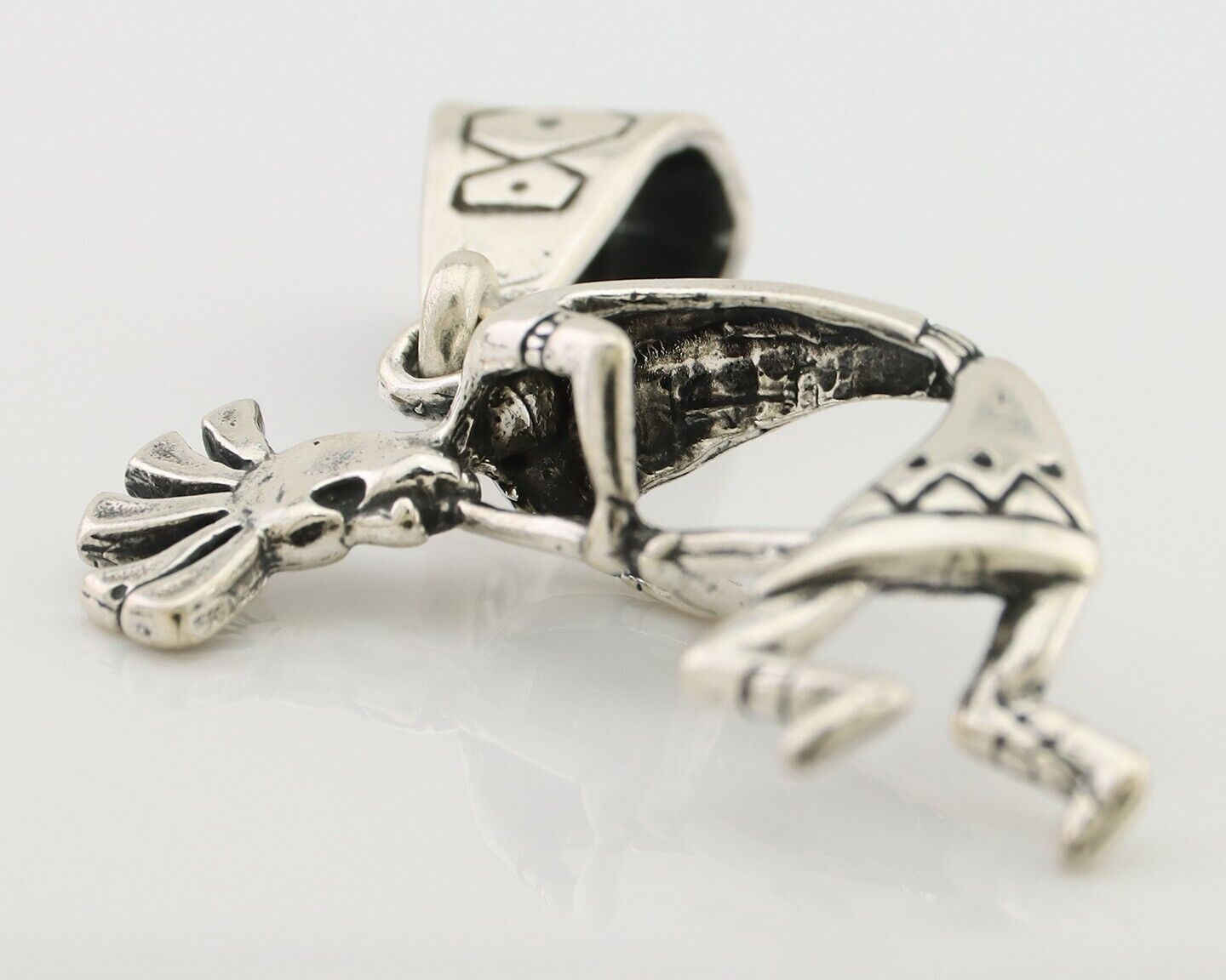 Navajo Kokopelli Pendant 925 Sterling Silver Native Artist Masha C.80's