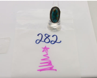 Navajo Ring 925 Silver Natural Blue Turquoise Native American Artist C.80's
