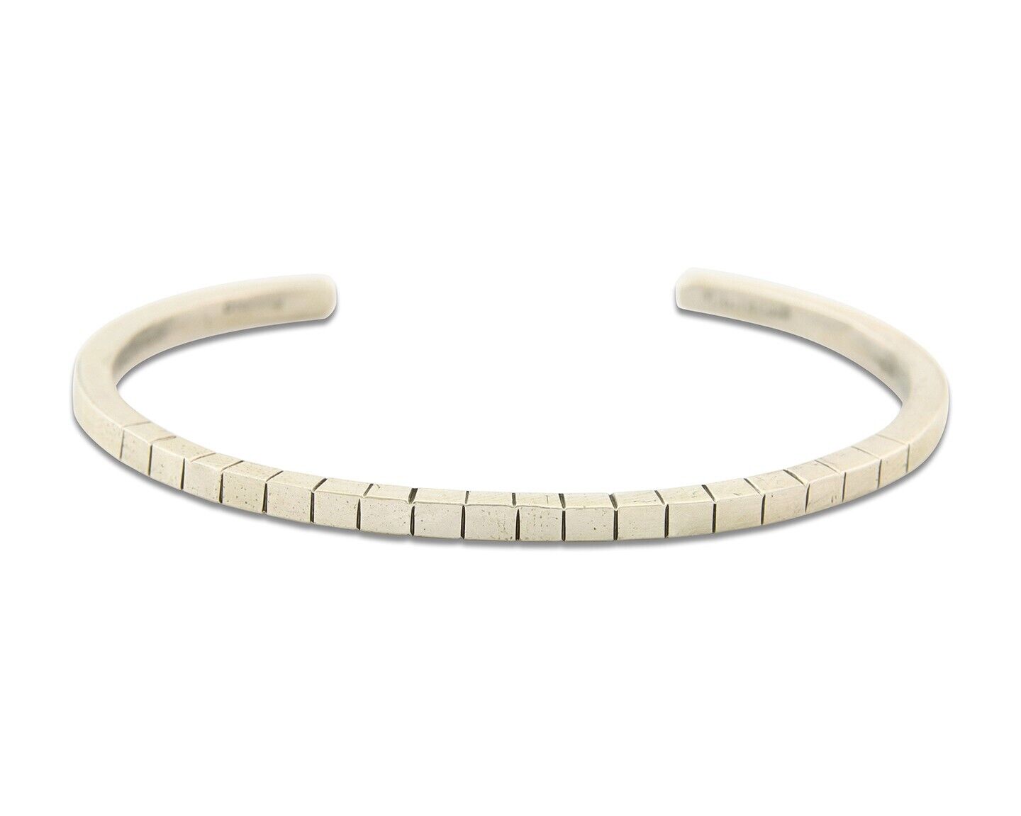 Navajo Bracelet 925 Silver Hand Stamped Signed M.C. ISASIB C.80's