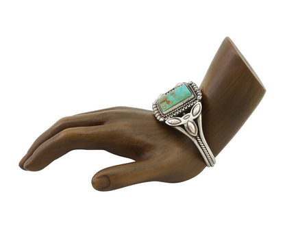 Navajo Cuff Bracelet 925 Silver Royston Turquoise Native American Artist C.80's