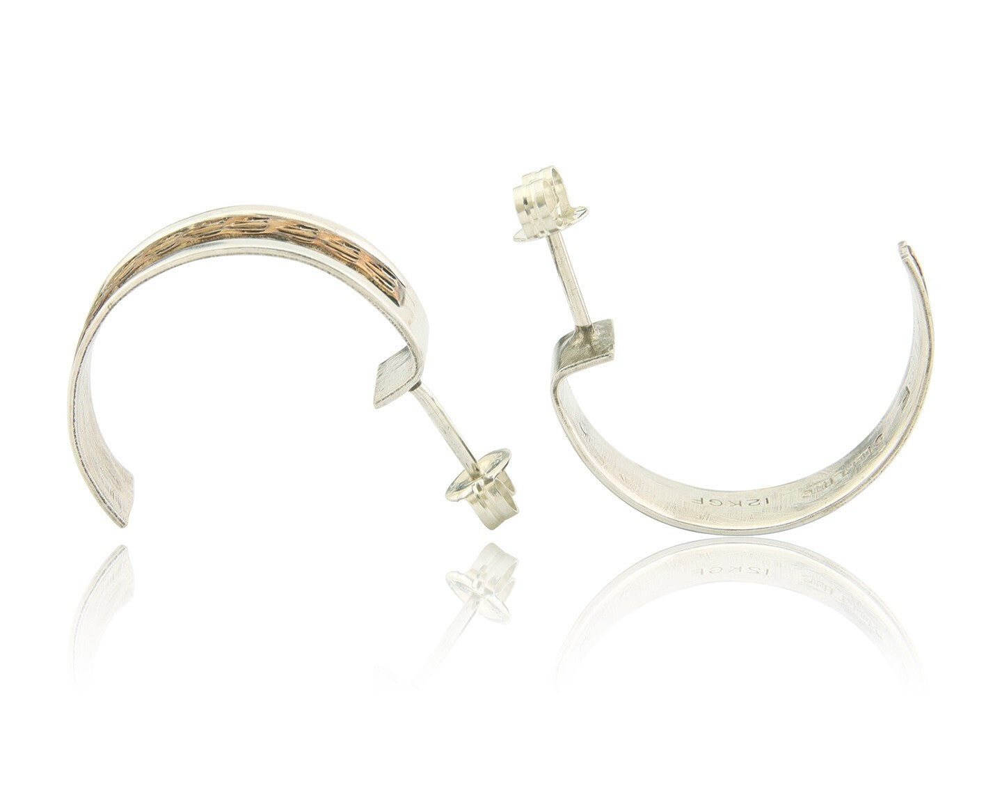 Navajo Hoop Earrings 925 Silver & Gold Artist Signed Randall Endito C.80's