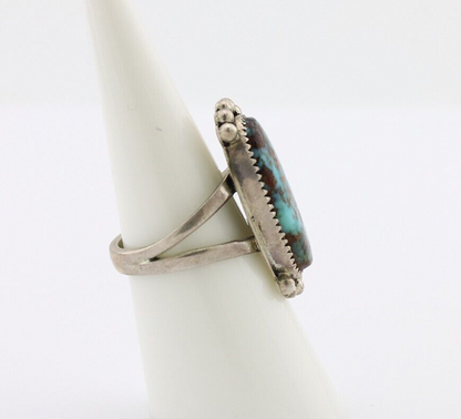 Navajo Ring 925 Silver Natural Turquoise Native American Artist C.80's