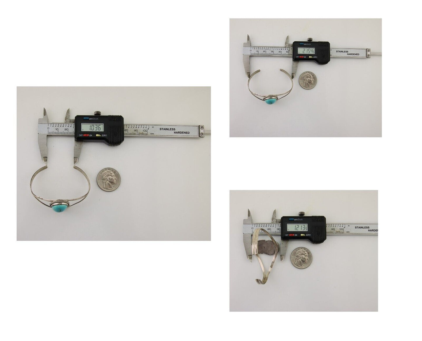 Navajo Hand Stamped Cuff Bracelet Turquoise 925 Silver Native American Artist