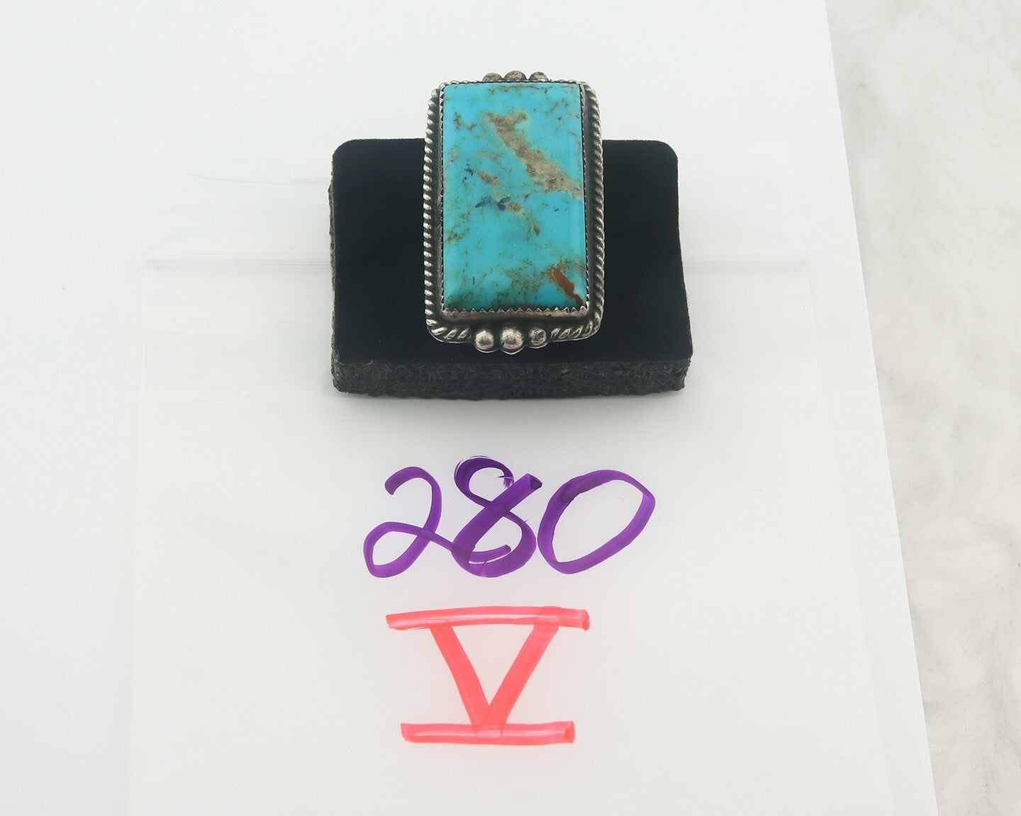 Vintage Ring 925 Sterling Authentic Turpen's Pawn Vault Turquoise Size 10