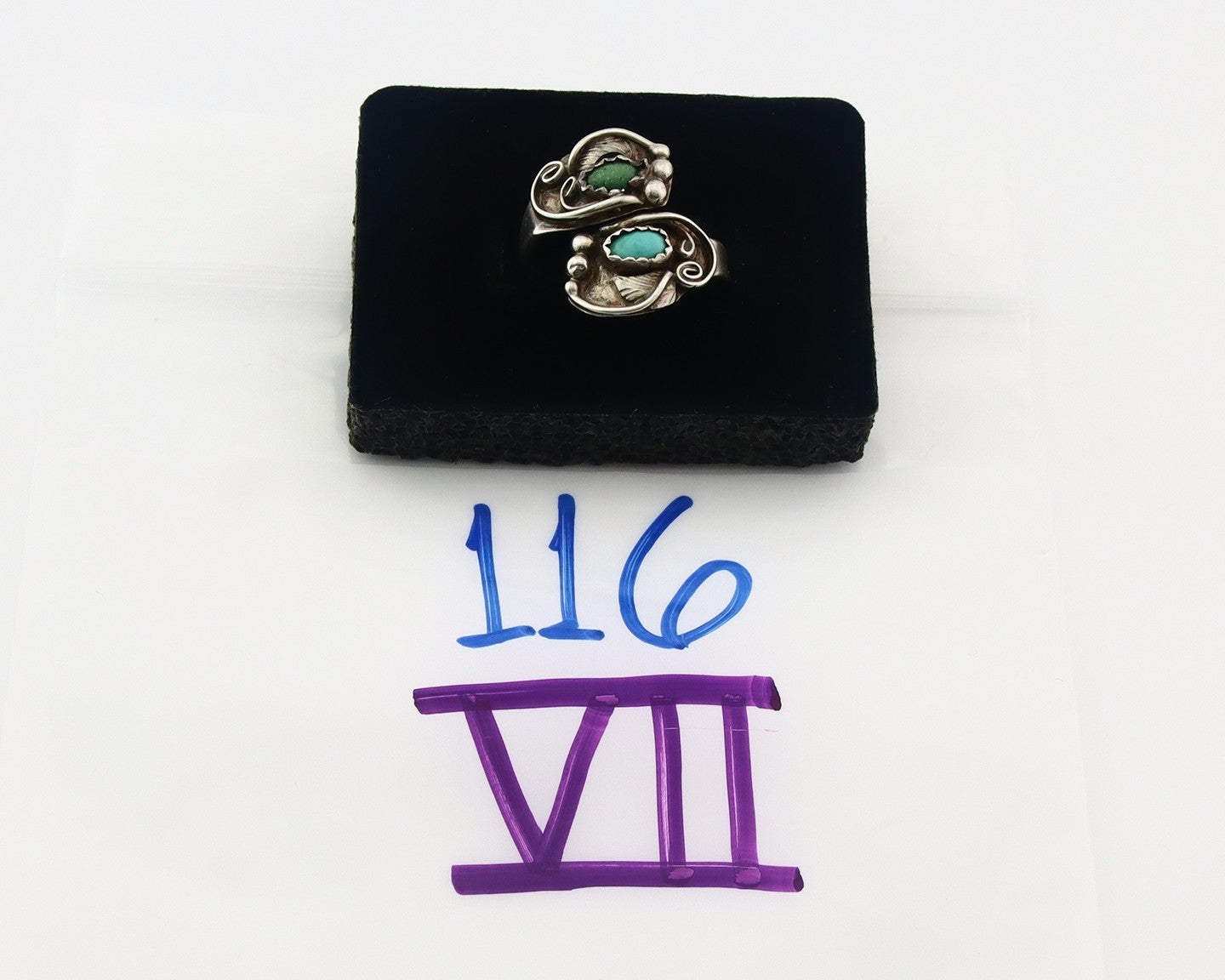 Vintage Navajo Ring 925 Sterling Silver Traditional Authentic Turquoise