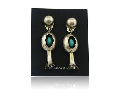 Navajo Earrings Sterling Silver Turquoise Vintage Dangle Handmade
