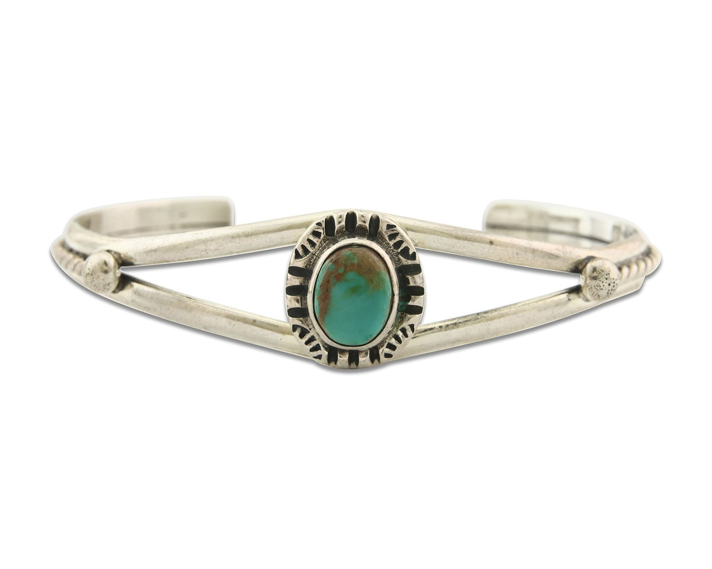 Vintage Navajo Bracelet 925 Silver Turquoise Tranditional Handmade Signed Gecko