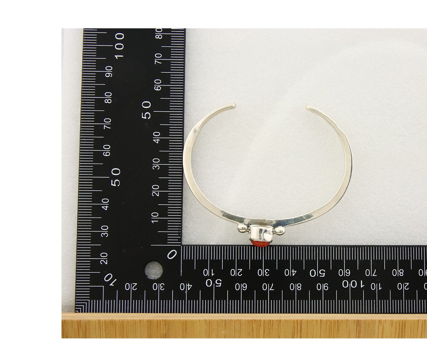 Navajo Bracelet .925 Silver Mediterranean Red Coral Cuff Native Artist C.80's