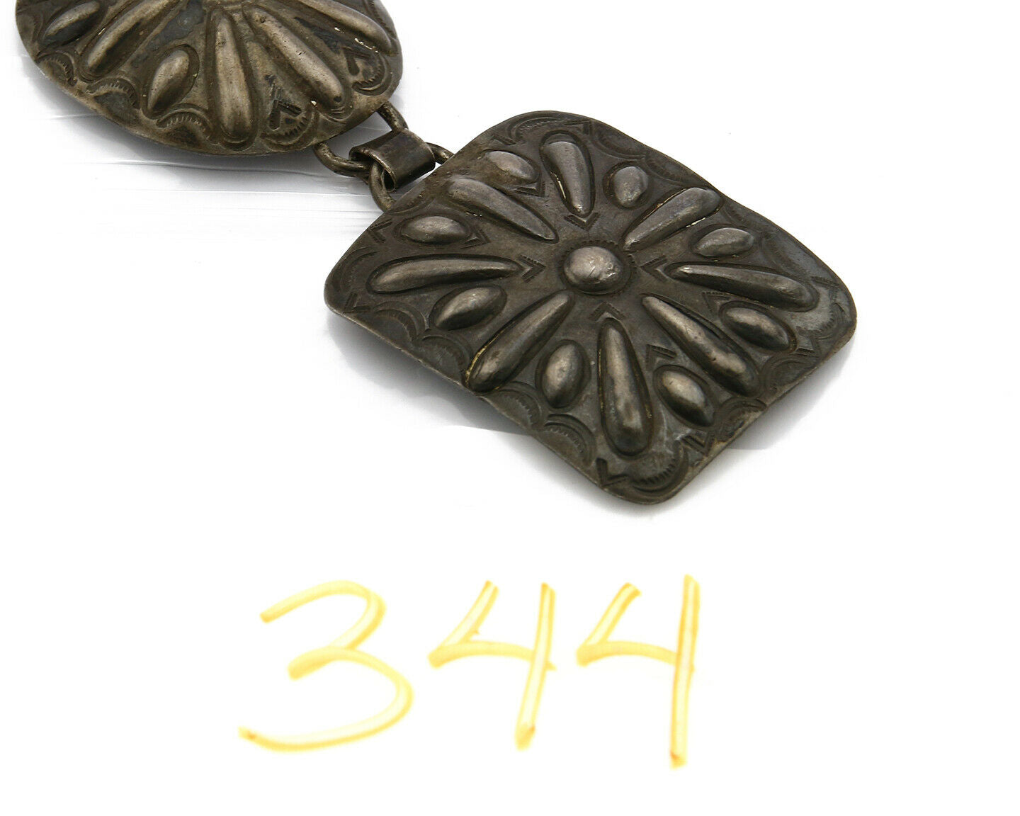 Navajo Concho Belt .925 Silver Handmade Hand Stamped Circa 1940's