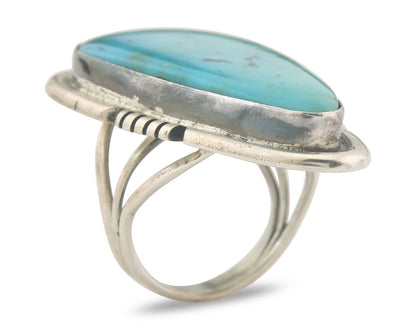 Vintage Navajo Ring 925 Sterling Authentic Turquoise Signed Doug Zachary Sz 7.25