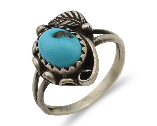 Navajo Ring 925 Silver Turquoise Artist Signed SkyStone Creations C.80's