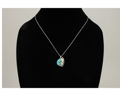 Navajo Necklace 925 Silver Natural Blue Turquoise Artist Signed D Zachary C.80's