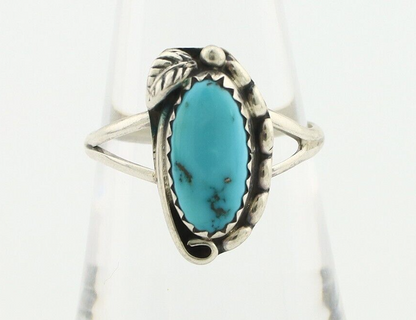 Navajo Ring 925 Silver Sleeping Beauty Turquoise Artist Signed SC C.80's