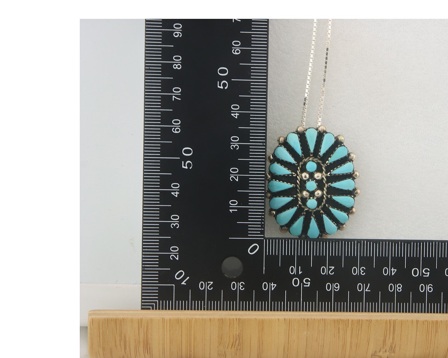 Navajo Sterling Silver Necklace Turquosie Authentic Vintage Signed Ben Yazzie