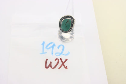 Navajo Ring 925 Sterling Turquoise Handmade Native Artist C.80's Size 7.25
