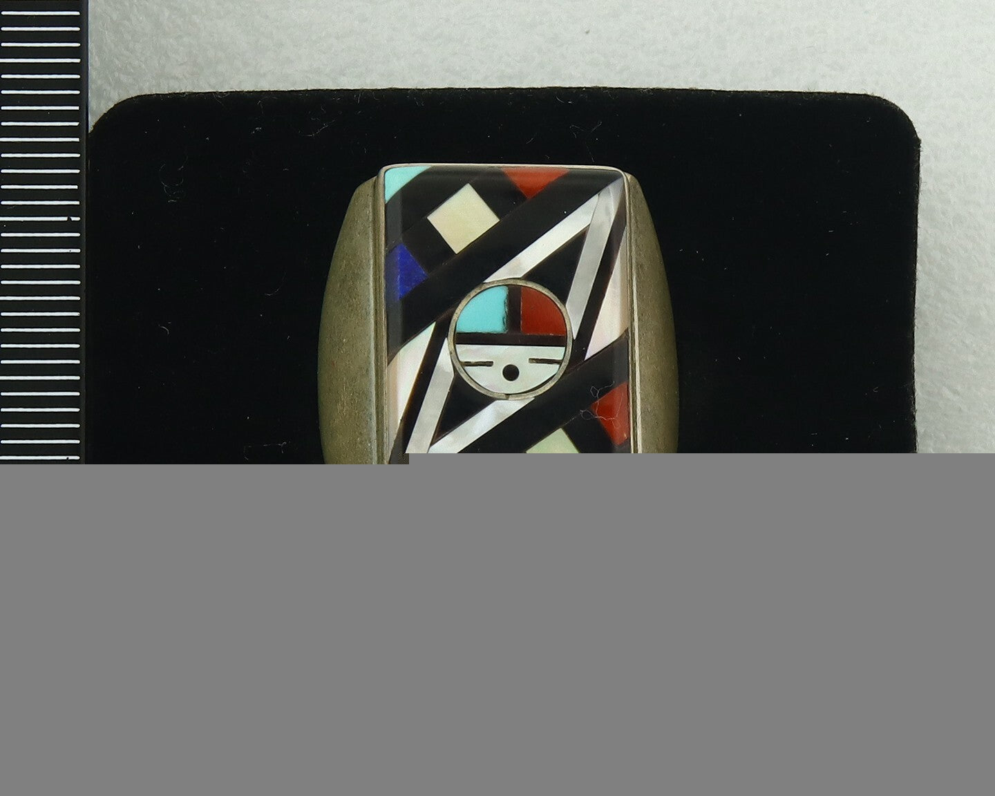 Vintage Zuni Ring 925 Sterling Authentic Natural Gemstone Signed EO Size 10.25