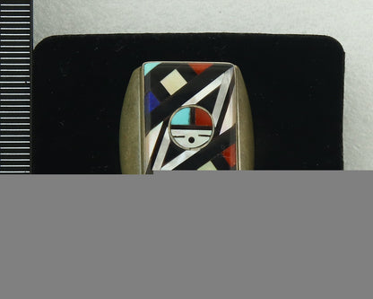 Vintage Zuni Ring 925 Sterling Authentic Natural Gemstone Signed EO Size 10.25