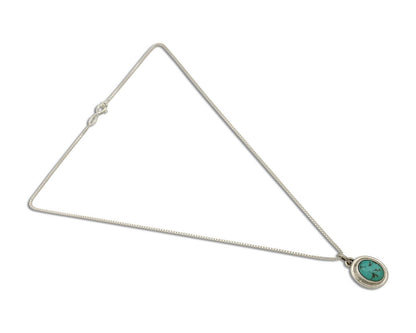 Navajo Necklace 925 Silver Natural Kingman Turquoise Native Artist C.2008