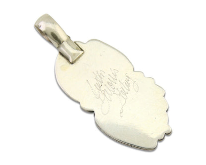 Navajo Necklace 925 Silver Spiderweb Turquoise Artist Signed Justin Morris C80s