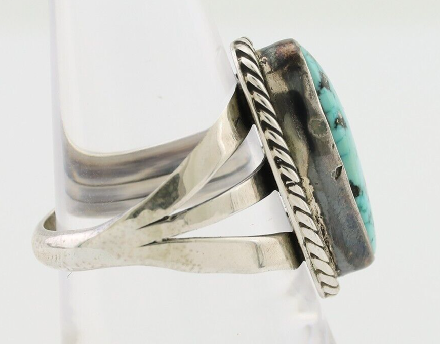 Navajo Ring 925 Silver Natural Turquoise Native American Artist C.80's