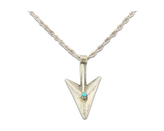 Navajo Sterling Silver Necklace Authentic Turquoise Vintage Handmade