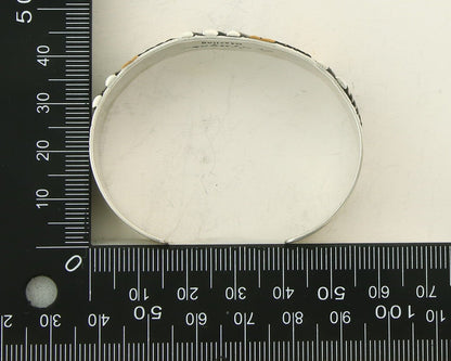 Navajo Bracelet Gold & 925 Silver Handmade 16mm Wide Artist Signed Thomas Singer