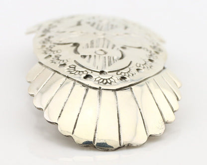 Women's Navajo Hair Clip Hand Stamped 925 Silver Artist Signed C Montoya C.80's