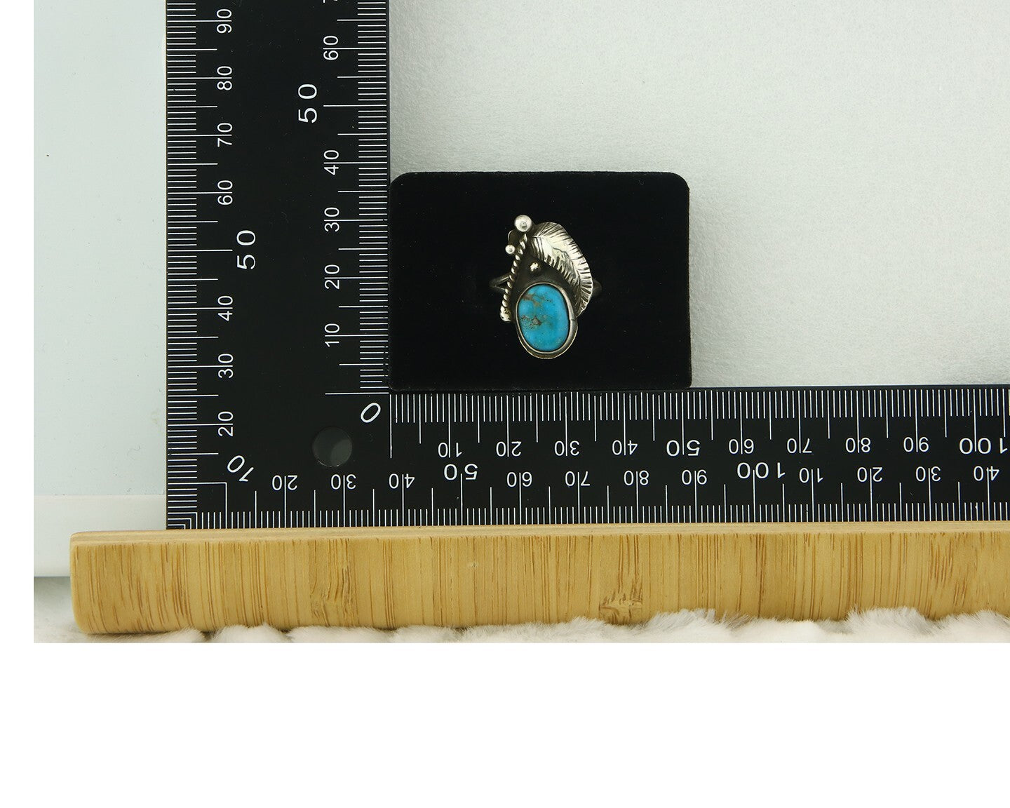 Vintage Navajo Ring 925 Sterling Silver Turquoise Handmade Signed RP Size 7.0
