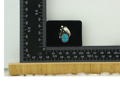 Vintage Navajo Ring 925 Sterling Silver Turquoise Handmade Signed RP Size 7.0