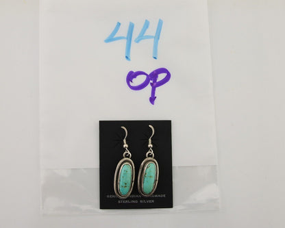 Navajo Dangle Earrings 925 Silver Natural Blue Turquoise Native Artist C.80's