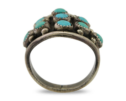 Navajo Ring 925 Sterling Silver Turquoise Artist IJC C.80's Men Size 12.5