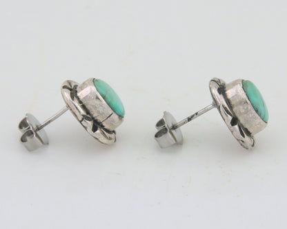 Navajo Earrings 925 Silver Turquoise Native American Artist C.80's