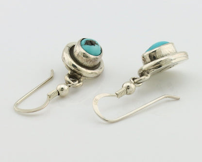 Navajo Earrings 925 Silver Sleeping Beauty Turquoise Native Artist C.80s