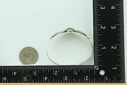Navajo Cuff Bracelet 925 Sterling Silver Malachite Vintage Signed SN