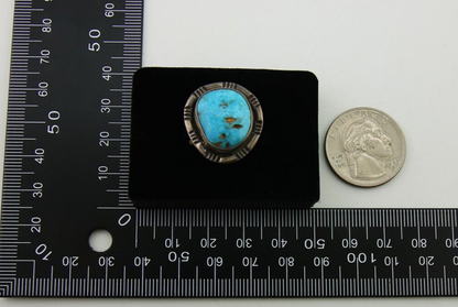 Navajo Ring 925 Sterling Silver Turquoise Native American Artist C.80's