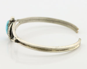 Navajo Handmade Bracelet 925 Silver Natural Blue Turquoise Native American C80s