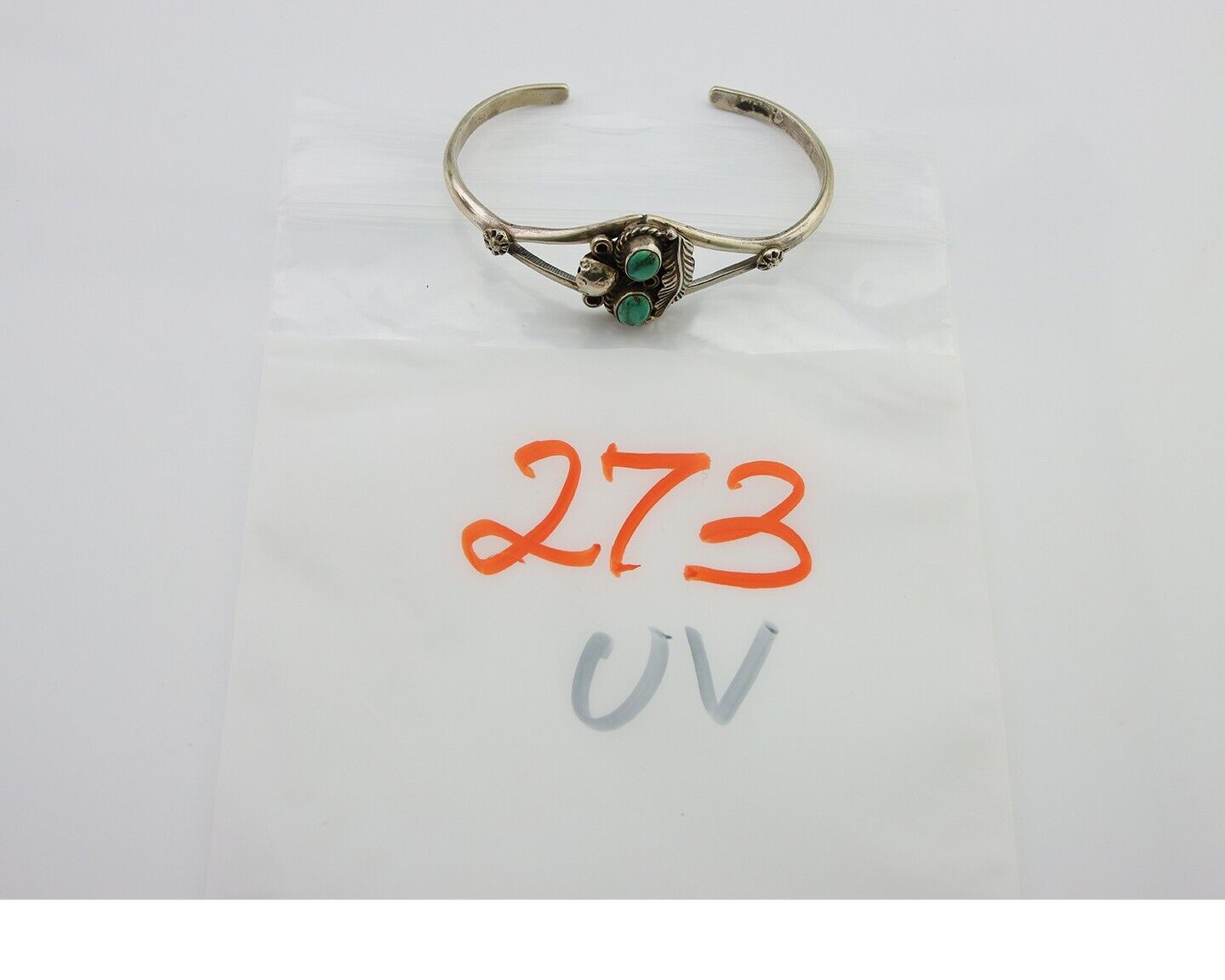 Navajo Bracelet 925 Silver Cuff Turquoise Handmade Native Artist C.80's