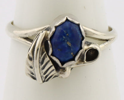 Navajo Ring 925 Silver Natural Mined Lapis Native American Artist C.80's