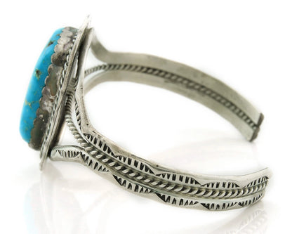Navajo Cuff Bracelet Sterling Silver Turquoise Handmade Vintage Native Artist